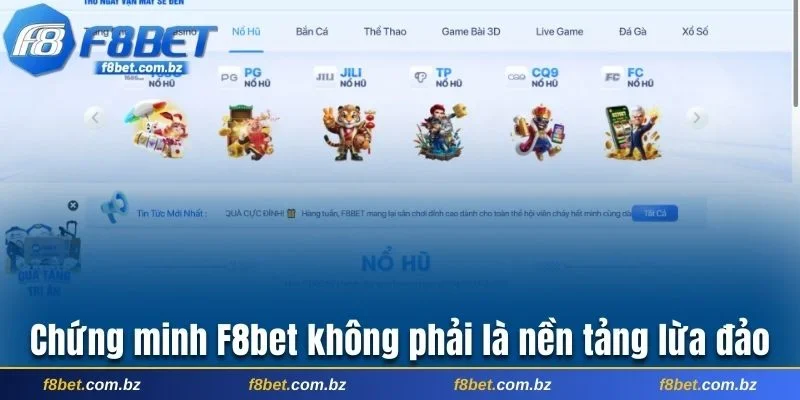Chứng minh F8bet không phải là nền tảng lừa đảo