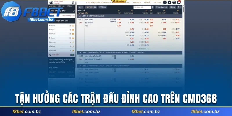 Tận hưởng các trận đấu đỉnh cao trên CMD368 Sports