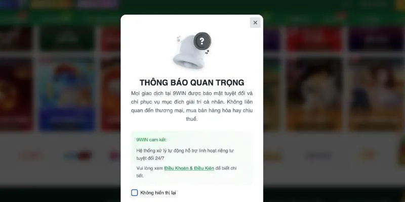 Bảo mật tài khoản an toàn sau khi đăng ký 9win